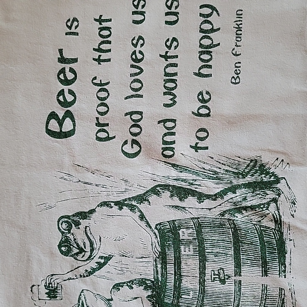 Beer T-shirt Large Organic Cotton Gently Used